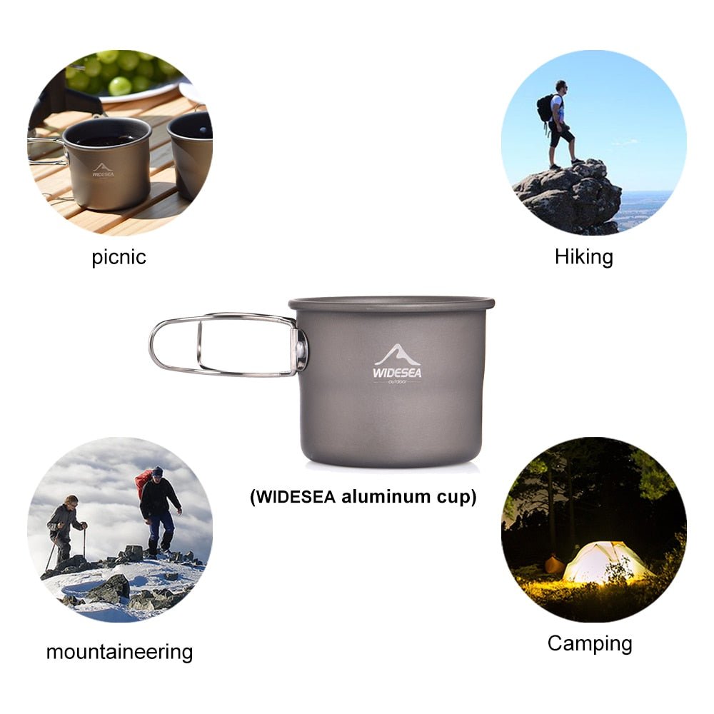 Camping Mug Outdoor Coffee Tea Aluminum Cup Tourism Tableware Picnic Cooking Supplies Equipment Tourist Trekking Hiking-4
