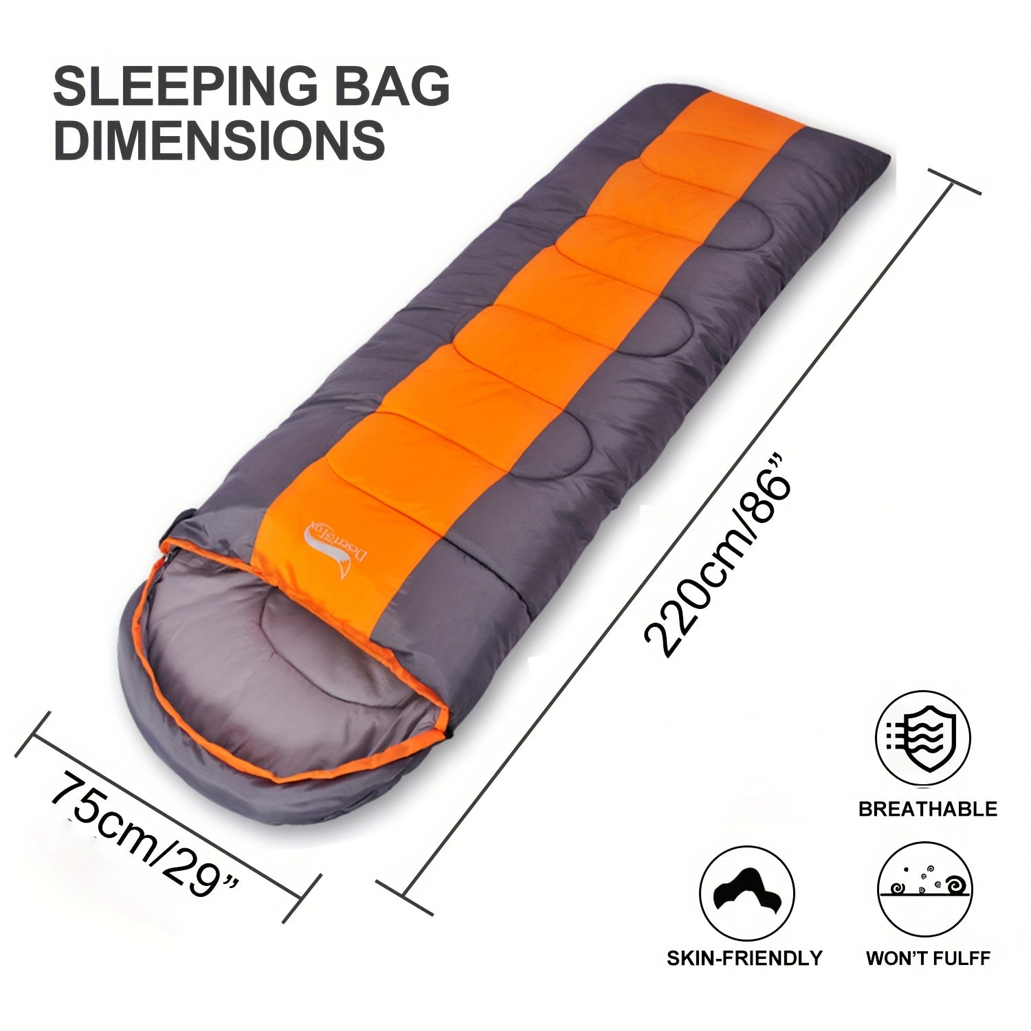 3-Season Lightweight Sleeping Bag for Hiking Camping-2