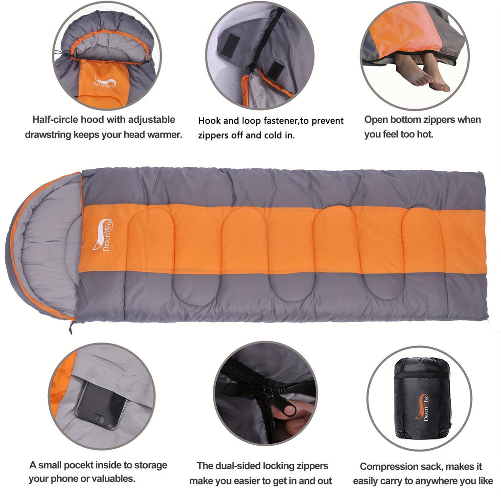 3-Season Lightweight Sleeping Bag for Hiking Camping-1